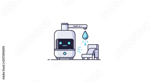 Robot interacting with water faucet.