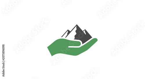 Eco friendly symbol with mountains.
