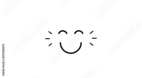A simple line drawing of a smiling face.