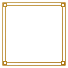 Elegant gold square border frame with corner details photo frame