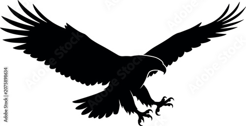 Bild auf Leinwand Swooping eagle silhouette vector illustration featuring a majestic bird of prey