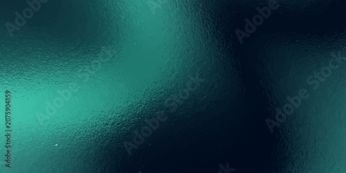 Abstract teal geometric grainy glas shape on black gradient background.