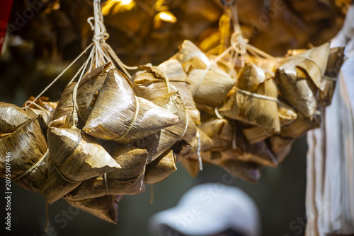 the raw, authentic texture of Traditional Sticky Rice Dumplings (Zongzi)