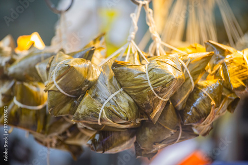 the raw, authentic texture of Traditional Sticky Rice Dumplings (Zongzi)
