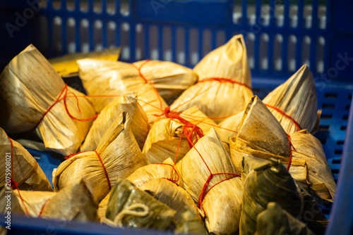 the raw, authentic texture of Traditional Sticky Rice Dumplings (Zongzi)