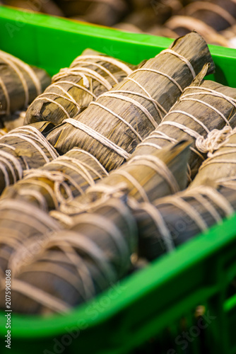 the raw, authentic texture of Traditional Sticky Rice Dumplings (Zongzi)
