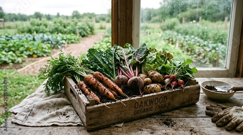 Premium Selection of Fresh Farm Vegetables Offering a Luxury Harvest Experience Directly from the Garden Table