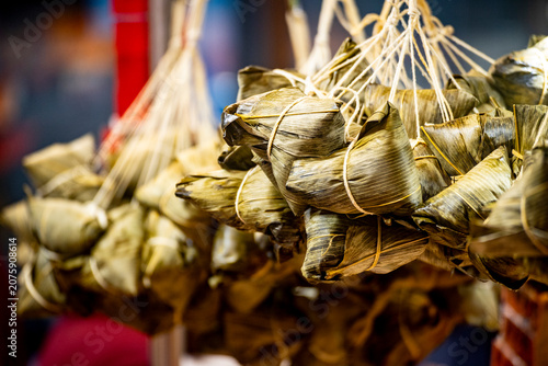 the raw, authentic texture of Traditional Sticky Rice Dumplings (Zongzi)