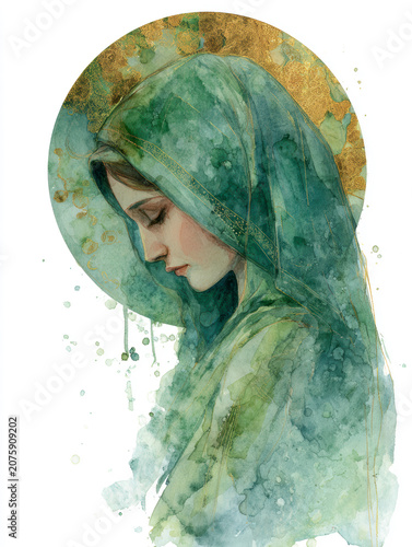 Blessed Mother Side Profile AI Generative