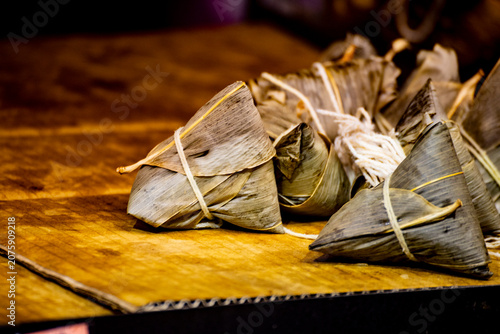 the raw, authentic texture of Traditional Sticky Rice Dumplings (Zongzi)