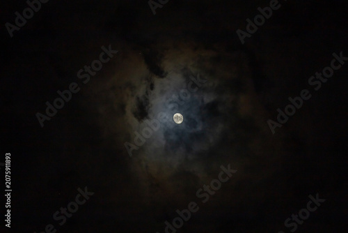 moon at sunset at night