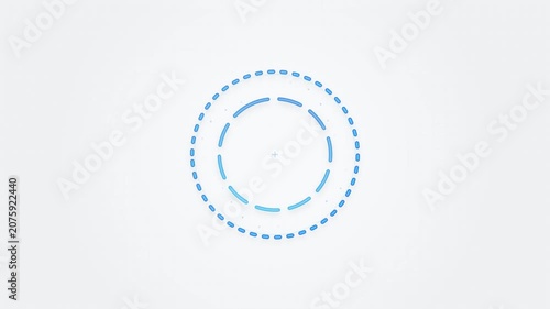 A blue dotted circle is drawn on a white background