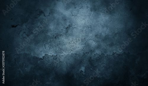 Tableau sur toile Dark blue grunge concrete wall texture background with subtle mottled surface