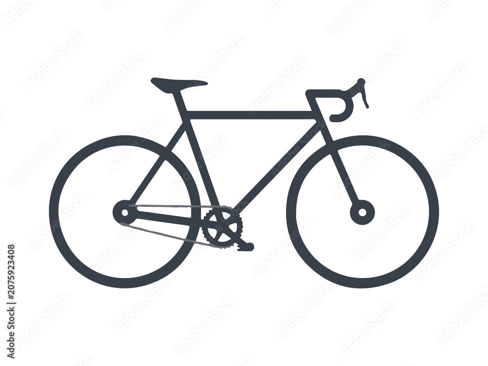 Fototapeta premium Minimalist Road Bike Line Art Icon Transparent PNG