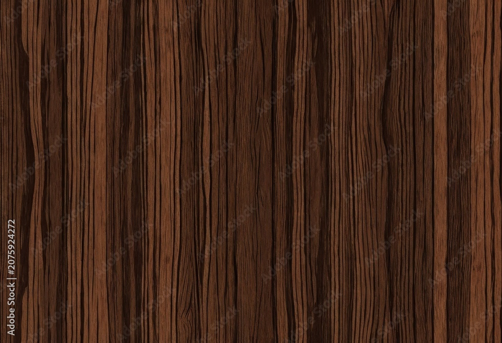 Fototapeta premium Deep dark brown vertical wood grain panel background
