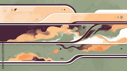 Fotografie Abstract Flowing Organic Shapes in Soft Pastel Gradients.