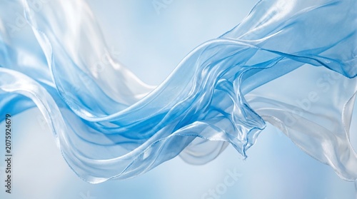 Swirling Blue Abstract Paint Texture in Soft Light Background