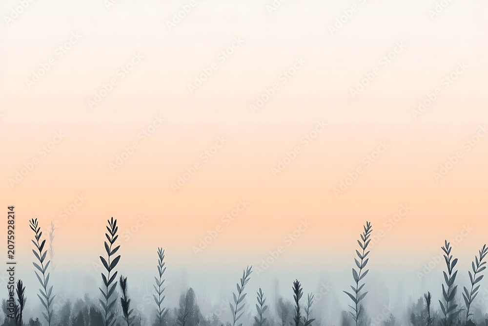 Obraz premium Serene winter sunset over snowy forest
