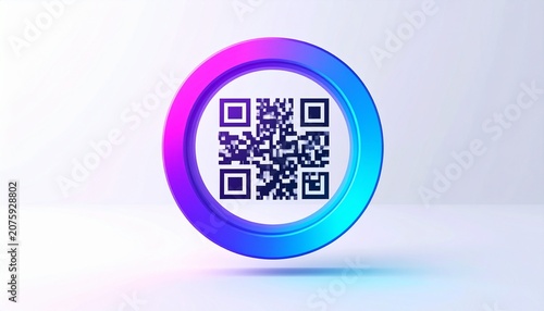 Qr code scanner illustration for digital payment and smart link ui ux