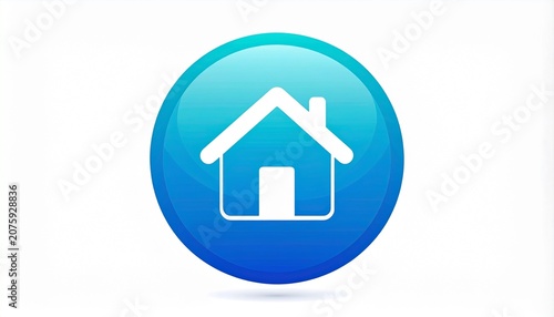 Gradient House Symbol for UI and Web Design