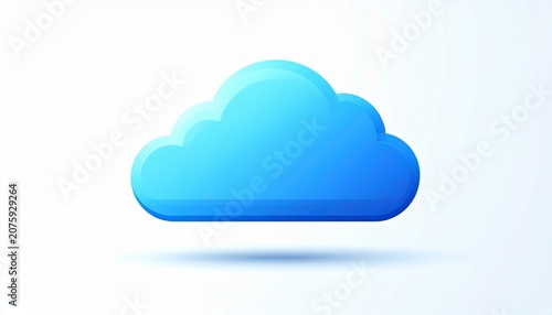 Minimalist Blue Cloud Icon with Soft Gradient Glow Modern