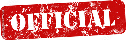 Bild auf Leinwand Red rubber stamp with 'official' text isolated on white background