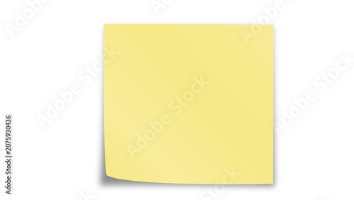 Cuadro en lienzo Blank Yellow Sticky Note Paper Mockup on Black Background