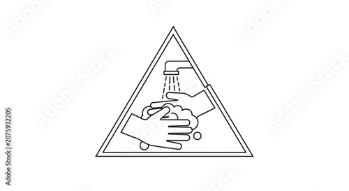Washing Hands Icon: Hygiene Symbol for Cleanliness and Health