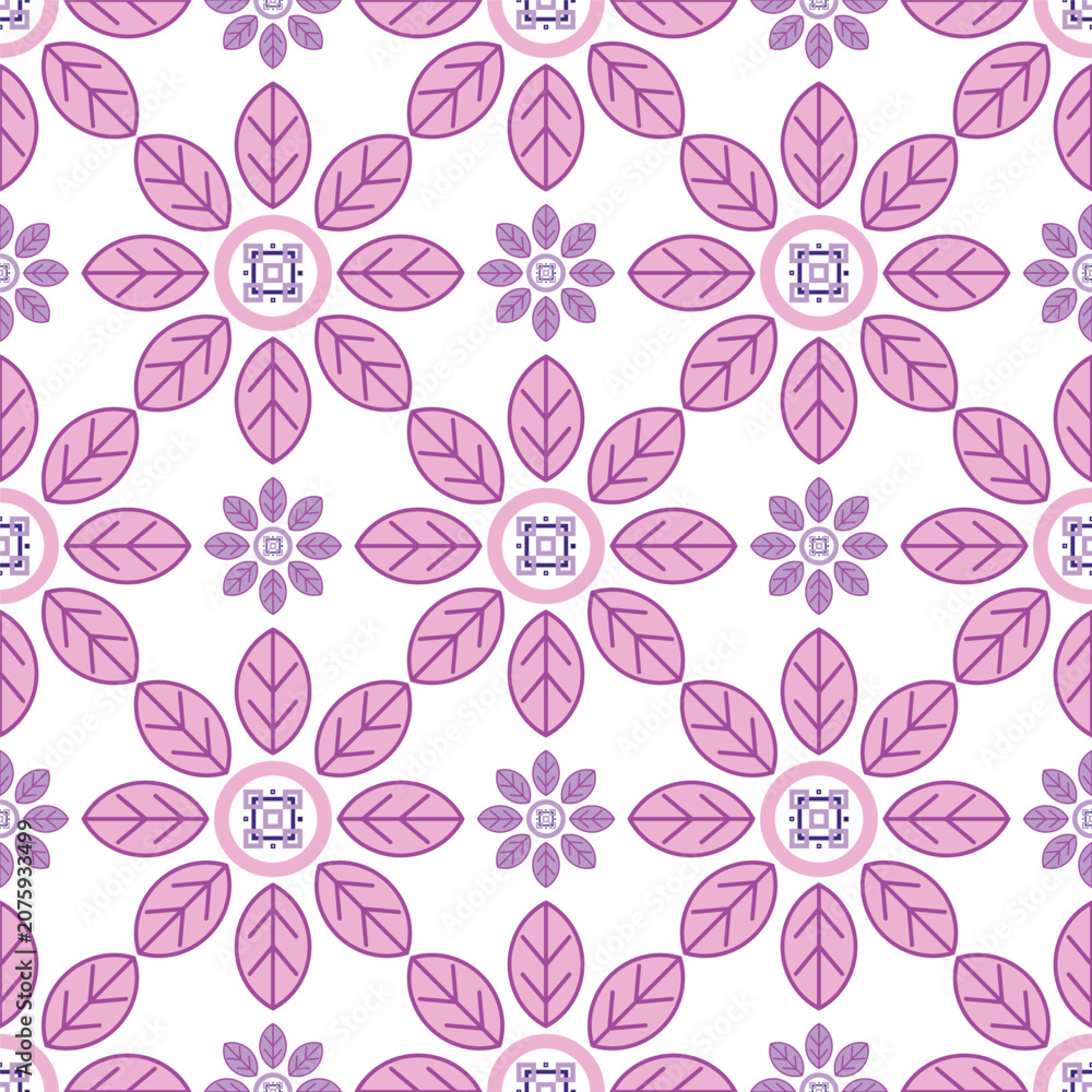 Obraz premium Elegant seamless pattern featuring beautiful soft pink flowers with delicate petals and graceful botanical details. A romantic and sophisticated floral background