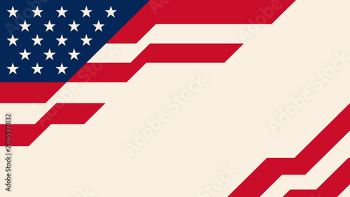 Foto American flag stylized with bold red geometric lines