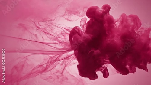 Abstract Magenta Ink Explosion in Water Slow Motion