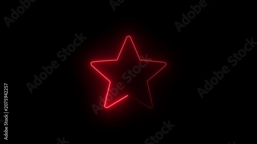 Neon Star Icon Animation with Glowing Favorite Rating Symbol, Futuristic UI Motion Graphics Loop