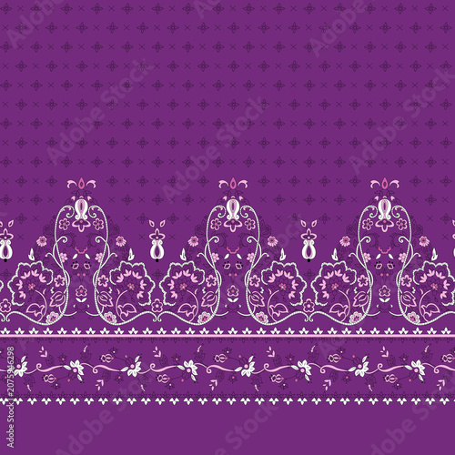 White lace floral pattern on purple textured paper background with decorative border