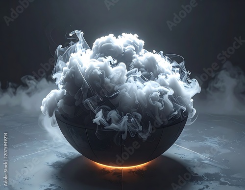 Smoke Rising from a Dark Sphere.