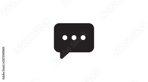 Εκτύπωση καμβά Black speech bubble icon symbol.