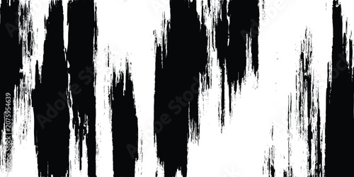 Εκτύπωση καμβά Black and white grunge texture with abstract vertical streaks and smudges on a c
