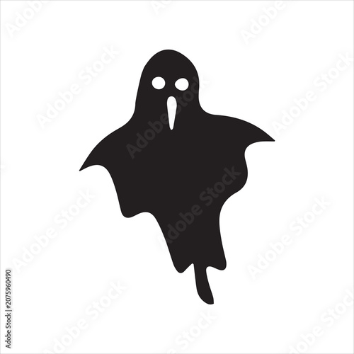 Flying Ghost Halloween Silhouette Icon