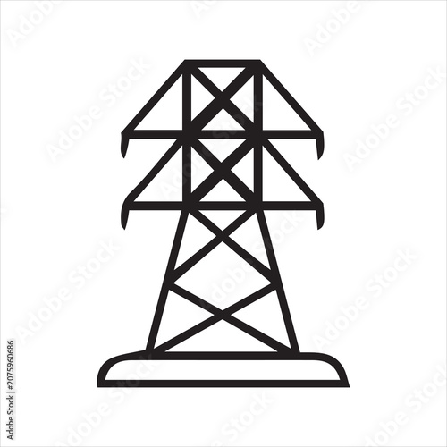 Power Transmission Line Tower Outline Icon