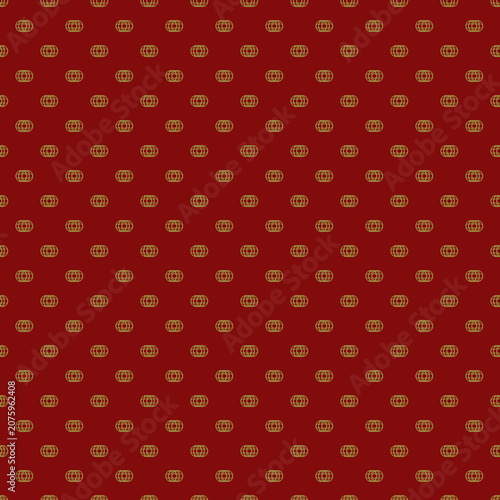 Traditional luxury gold geometric pattern on red background, oriental textile ornament