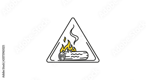 campfire warning sign, triangle symbol