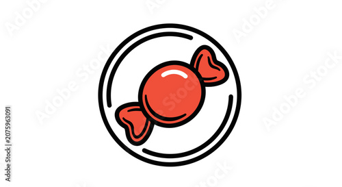 Candy icon with wrapping paper