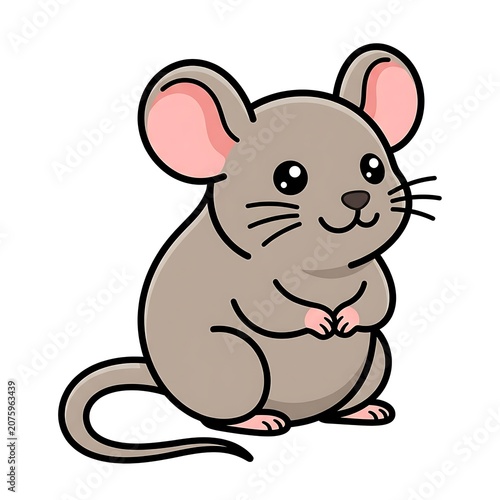 Happy cartoon pig character sitting on ground.