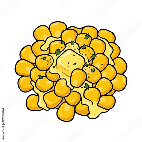 Cute yellow cartoon bee character illustration.