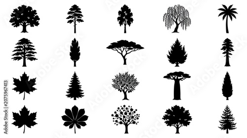 Foto tree, trees, silhouette, silhouettes, vector, minimalist, minimal, black, white,