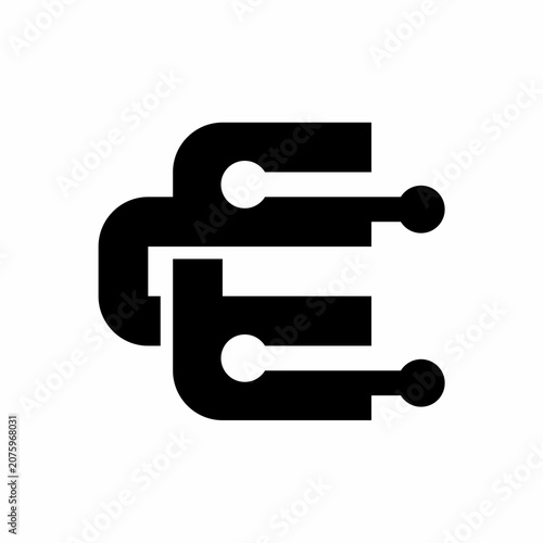 Letter ce ec technology logo design