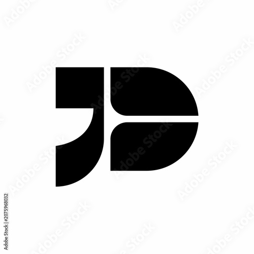 JD initial letter monogram logo design