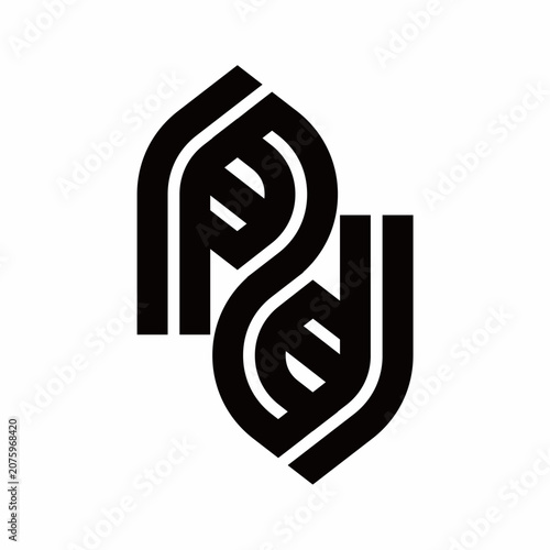 Letter pd dna cell genetic icon logo symbol vector