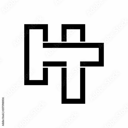 Letter ht th monogram logo design