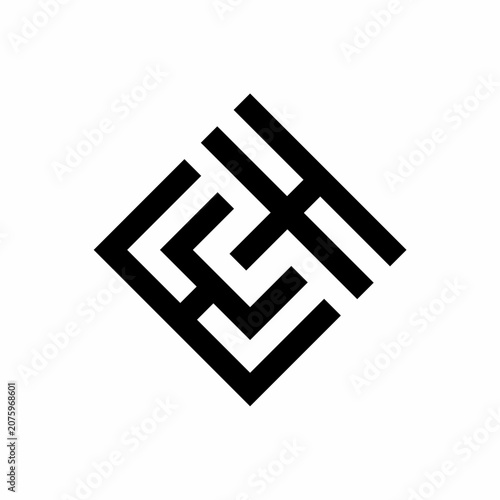 Letter ch hc monogram logo design