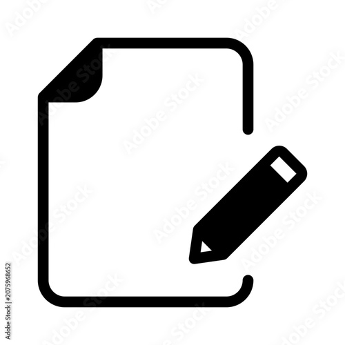 Foto Edit file icon in flat style for modifying documents with a pencil symbol